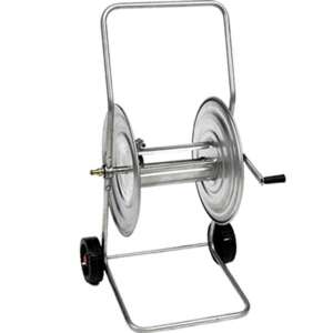 Metal hose reel with wheels, 100m 3/4 inch or 50m 1 inch hose capacity - Hose Reel