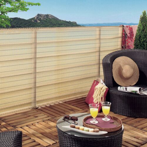 Havana sand shade net installed on a patio, providing privacy and shade.