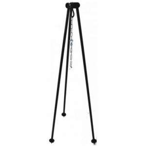 Bogrács állvány csőlábas 1.5m, black tripod stand for cauldron, 1.5m tall, with chain and hook - Cauldron Stand