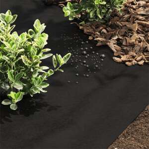 Black weed barrier fabric, 1.6x5m, 50g/m2, for weed control and soil stabilization - Weed barrier fabric