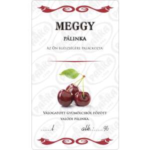 Cherry liqueur label, Meggy Pálinka, 50 pieces per pack - Bottle Label