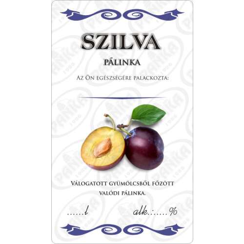Etiketa slivkového pálenky, Matrica szilva pálinka, 50 kusov v balení