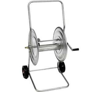 Metal Portable Hose Trolley with wheels 3/4"-25m, 1/2"-80m #silver