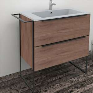 Jersey 2-Schubladen-Waschbeckenschrank ohne Waschbecken 77501291 - Wellis