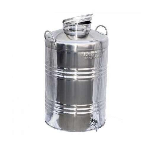 Stainless steel 50 liter jug with handle and tap, Superfustino brand