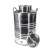 Stainless steel 50 liter jug with handle and tap, Superfustino brand, lid open