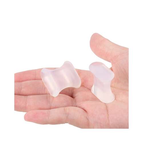 Szilikon nagylábujj elválasztó, S méret, bütyök és egymásra fekvő lábujjak korrigálására, cipőben is kényelmes viselet