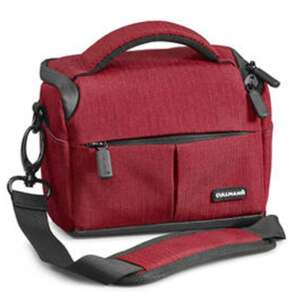 Cullmann Malaga Vario 200 piros kamera táska, váll táska fényképezőgéphez, állítható belső osztóval, vízlepergető, zsebekkel - Cullmann