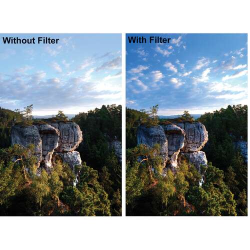 B+W Circular Polarizer Filter, before and after comparison