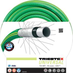 Tricotex Universal 15 Meter Gartenschlauch, grün und gelb, 15 mm, 5/8 Zoll - Schläuche