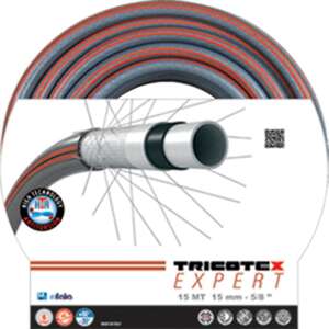 Vrtni crijevo Tricotex Expert 15m, 15mm, 5/8 inča, otporno na uvijanje, ojačano, visokotlačno, crijevo za vodu - Navodnjavanje