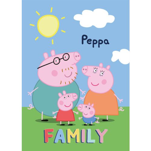 Peppa Pig Familie Fleecedecke - 100x140 cm