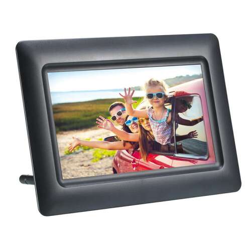 Agfa APF700 7 inch digital photo frame, black, displaying family photos