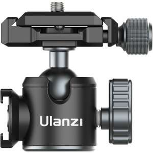 Ulanzi U-80L ball head with quick release plate and hot shoe connector, black - Camera accessory
