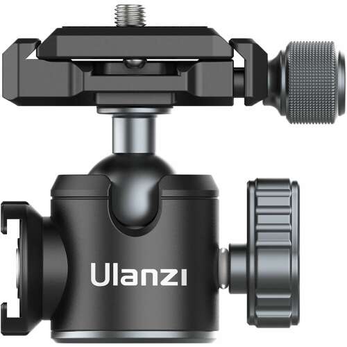 Ulanzi U-80L ball head with quick release plate and hot shoe connector, black