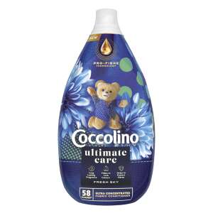 Coccolino Ultimate Care Fresh Sky balsam de rufe ultraconcentrat, 58 spălări, 870ml - Gel de spălare, Clătiți și Capsulă de spălare
