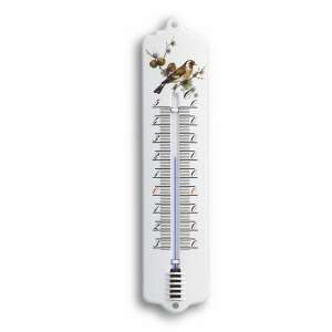 White porcelain thermometer with a bird design, measuring from -30°C to +50°C - Room Thermometer
