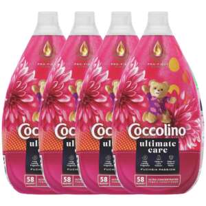 4er Pack Coccolino Ultimate Care Fuchsia Passion ultrakonzentrierter Weichspüler, 232 Wäschen, 4 x 870ml - Spülen