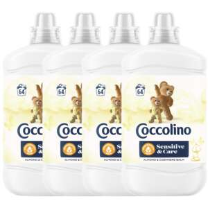Coccolino Sensitive & Care Almond & Cashmere Balm Fabric Softener, 4 pack, 1600ml each - Liquid fabric softener
