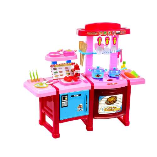 Funfit Detská moderná kuchynka na hranie so zvukovými a svetelnými efektmi #pink-red