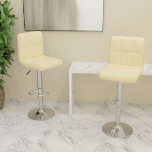 Set of 2 cream-colored vidaXL bar stools with adjustable height and footrest - VidaXL Bar Stool