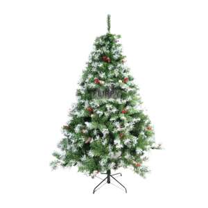 Rowan műfenyő havas ágvéggel, fenyőtobozokkal és tartóval, 220 cm 77670293 - Szezonális dekoráció