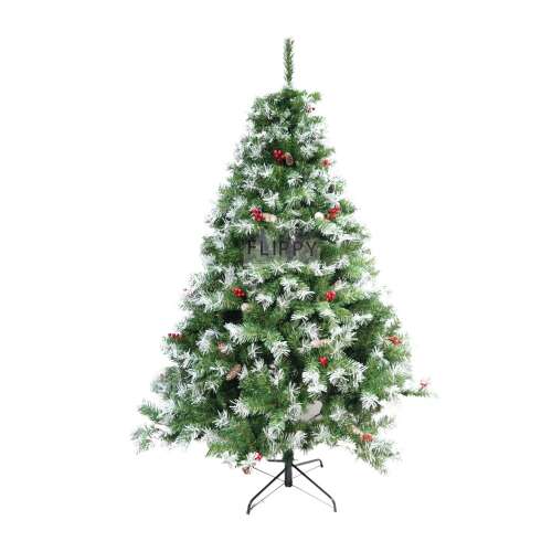 Rowan műfenyő havas ágvéggel, fenyőtobozokkal és tartóval, 220 cm 77670293