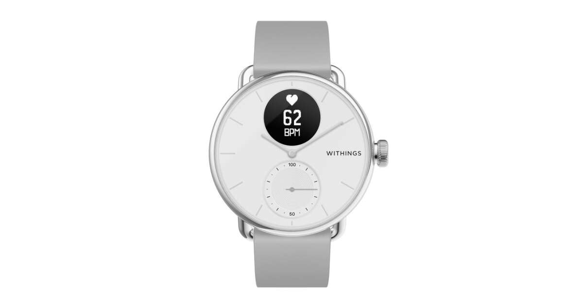 Withings Silicone Wristband 18mm w Silver buckle for Scanwatch 38mm Steel HR 36mm Withings Move Move ECG Steel Grey Pepita