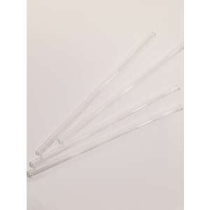 Set of 10 glass drinking straws, 150mm long, reusable and dishwasher safe - Bar tool