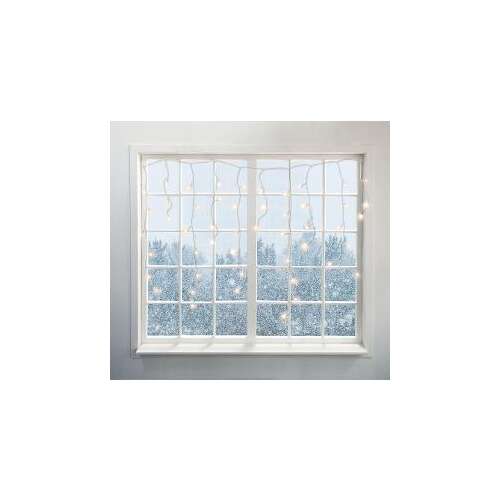 RETLUX RXL 445 LED curtain lights, 320 warm white LEDs, hanging on a window