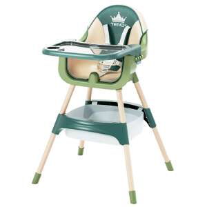 3 az 1-ben Asztali szék babáknak és gyerekeknek Teno®, állítható magasságú, 5 pontos biztonsági öv, állítható és kivehető tálca, játéktároló, zöld 77695971 Etetőszék