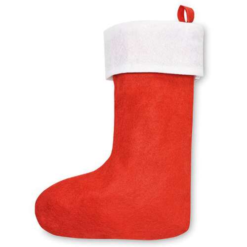 Piros filc Mikulás csizma ajándékoknak, 36 x 19 cm