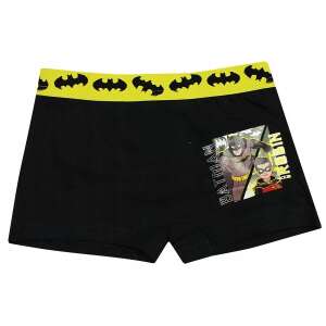 Batman fiú boxer alsónemű, 6/8 éves méretben, fekete színű, sárga Batman és Robin mintával - Batman