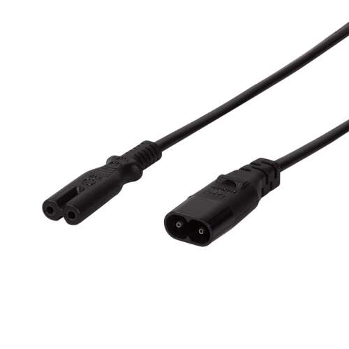 Logilink IEC C7 to IEC C8 power extension cable, 2 meters long, black