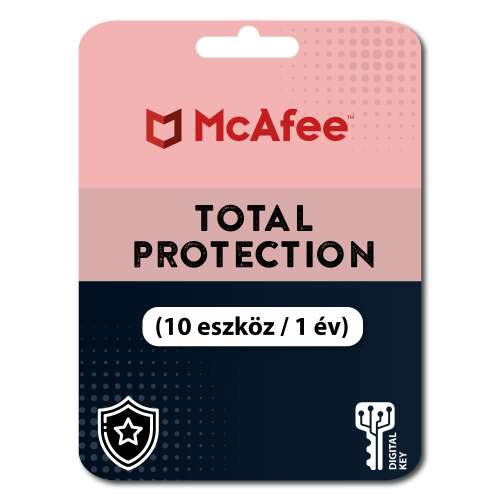 McAfee Total Protection vírusvédelmi szoftver, 10 eszközre, 1 évre, digitális kulcs - McAfee
