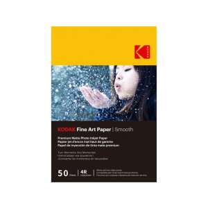 KODAK Fine Art Paper Smooth, 50 lap, 10x15cm, prémium matt fotópapír tintasugaras nyomtatókhoz - Kodak