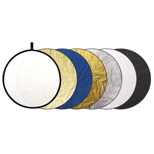 Sada okrúhlych reflektorov Dörr CRK-32 7 v 1, 82 cm, obsahuje biele, zlaté, strieborné, modré, čierne a difúzne reflektory