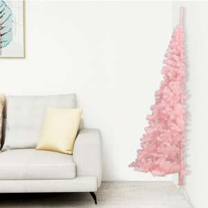 Rózsaszín PVC fél műkarácsonyfa állvánnyal 210 cm 77830951 