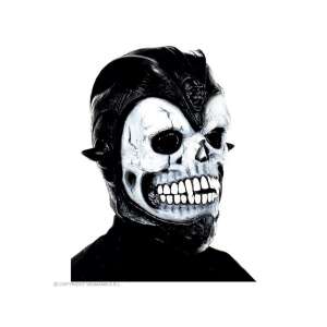 Harcos koponya maszk, fekete-fehér, Halloween jelmez kiegészítő - Widmann