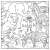 Black and white colouring page with animals like a lion, elephant, giraffe, zebra, and flamingos