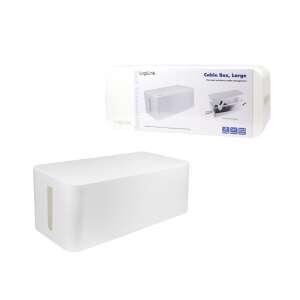 Logilink Kabelbox, Groß, weiß, Kabelmanagement, Kabel verstecken, Kabel organisieren, Ordnung schaffen, Homeoffice, Schreibtischorganisation - Kabelführung