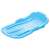 Blue plastic sled for kids, snow sledding, winter fun