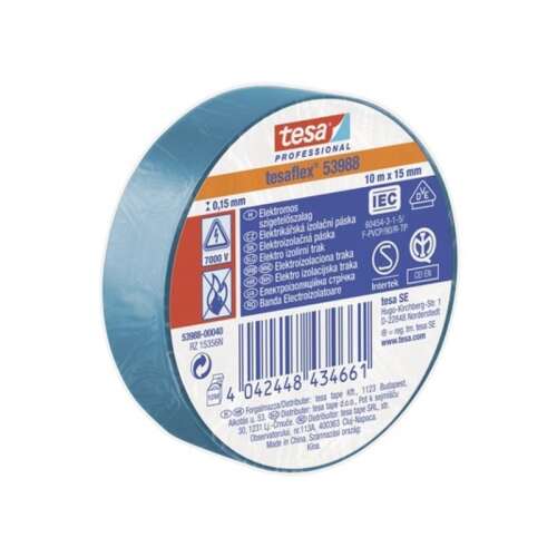 Tesa Tesaflex 53968 kék elektromos szigetelőszalag, 10m x 15mm - Tesa