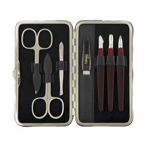 Set de manichiură DUP RADKA 7 piese Solingen într-o cutie din piele neagră cu garnitură argintie - Design de unghii