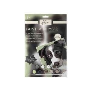Комплект за рисуване по номера за възрастни и деца, с куче, 9 премиум бои, включва тестова таблица, 33,5x23,8 cm, от Nasen - Grafix