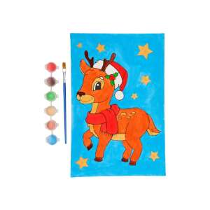 Set de pictură după numere de Crăciun cu un ren, deja pictat - Grafix