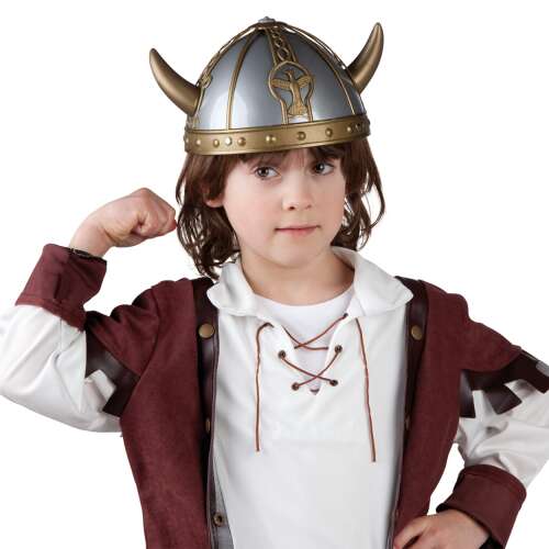 Gyerek viking sisakot visel. Műanyag viking sisak szarvakkal gyerekeknek. - Boland