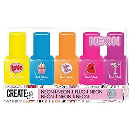 Create it! Neon set lakova za nokte - 5 živih boja