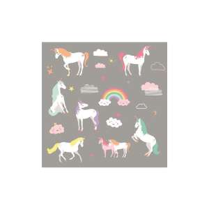 Einhorn Wandaufkleber, 23-teiliges Set, Einhorn Wandaufkleber für Kinderzimmer Dekoration - Wandsticker für Kinder