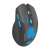 Fury STALKER wireless gaming mouse, black with blue accents, side view
